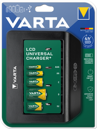 Incarcator Varta LCD universal Ni-Mh pentru C, D, 9V, AAA, AA si USB cod 57688 101 401