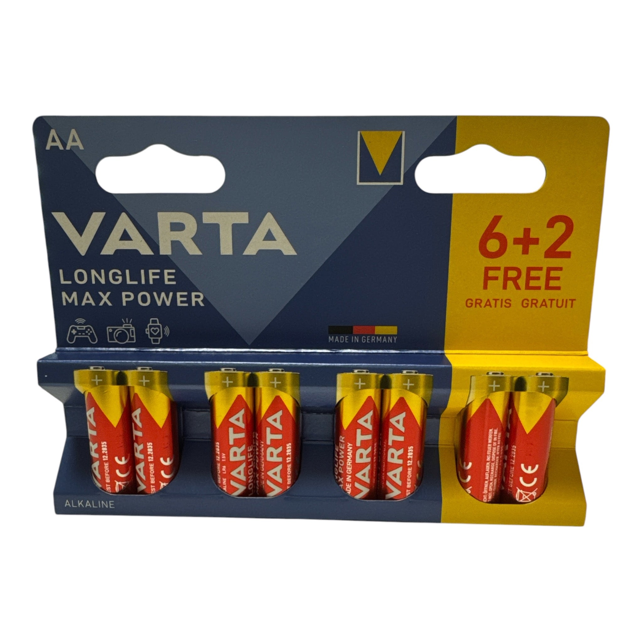 Varta Longlife Max Power AA LR6 1.5V alcaline blister 8