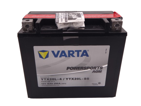 Varta YTX20L-BS baterie moto, YTX20L-4 atv 12V 18Ah 250A, PowerSports AGM 518901026A514