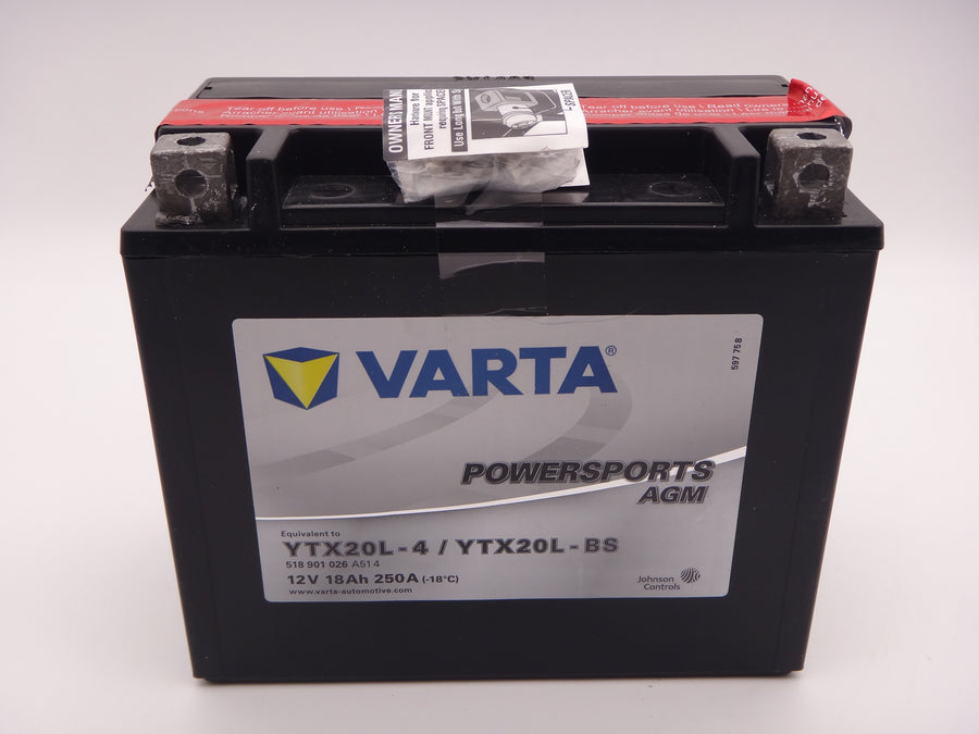 Varta YTX20L-BS baterie moto, YTX20L-4 atv 12V 18Ah 250A, PowerSports AGM 518901026A514