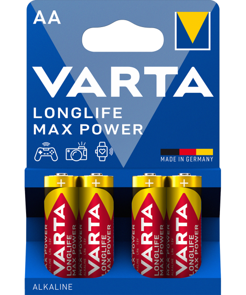 Varta Longlife MaxPower AA LR6 baterii alcaline 1,5V blister 4