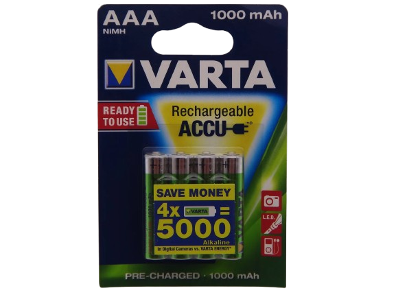Varta HR03 AAA 1000mAh Ni-Mh acumulatori ready to use 1.2V blister 4