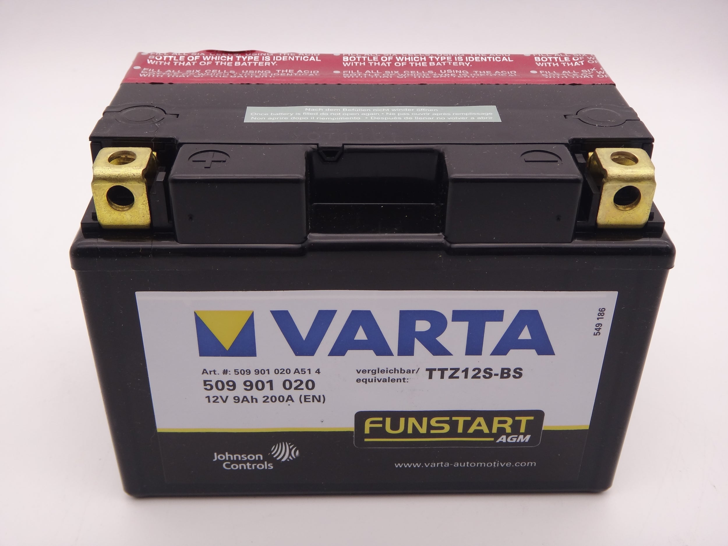 Varta TTZ12S-BS baterie moto, scuter, atv 12V 9Ah AGM 200A cod 509901020