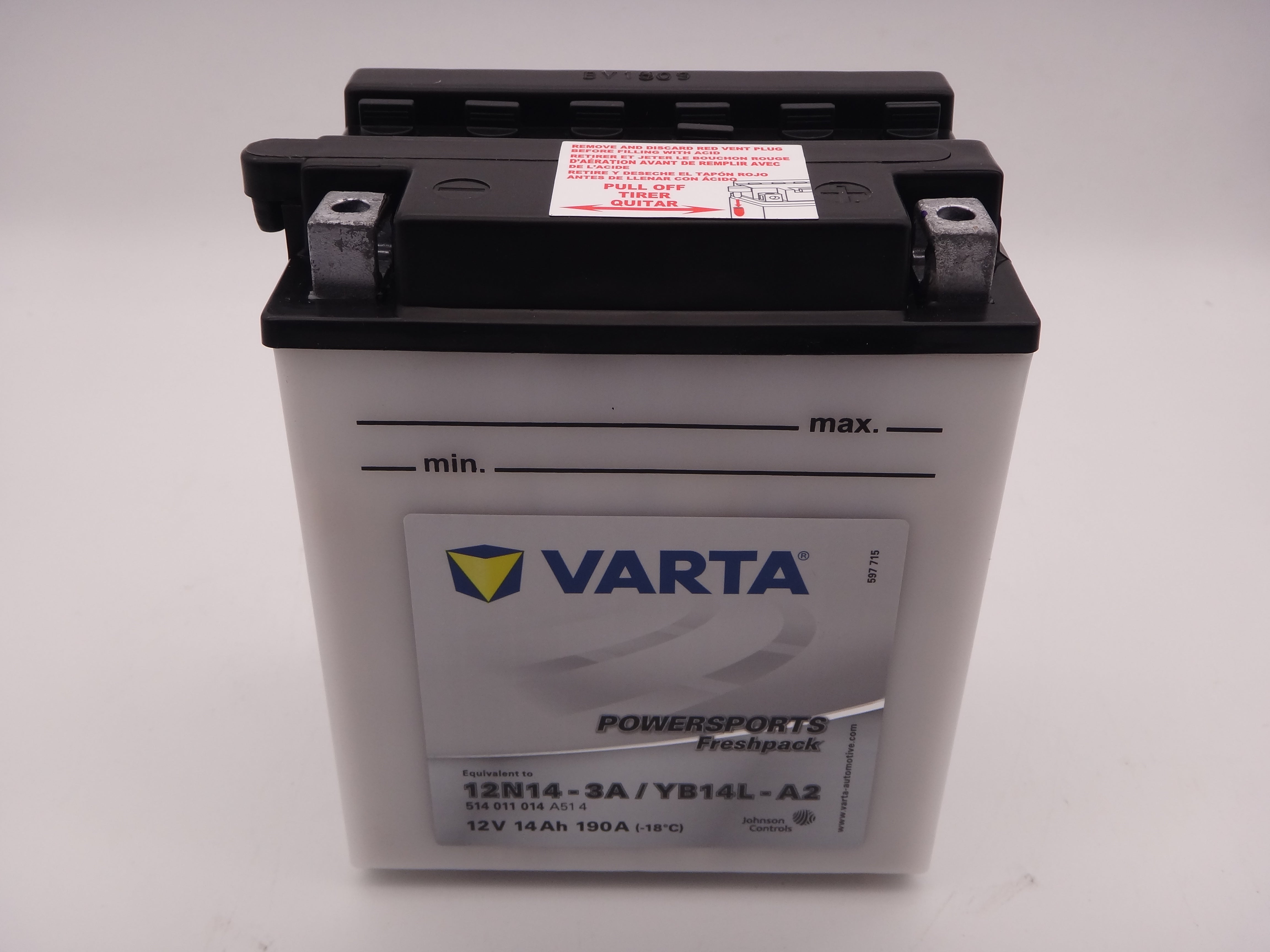 Varta YB14L-A2, 12N14-3A baterie moto 12V 14Ah 190A cod 514011014