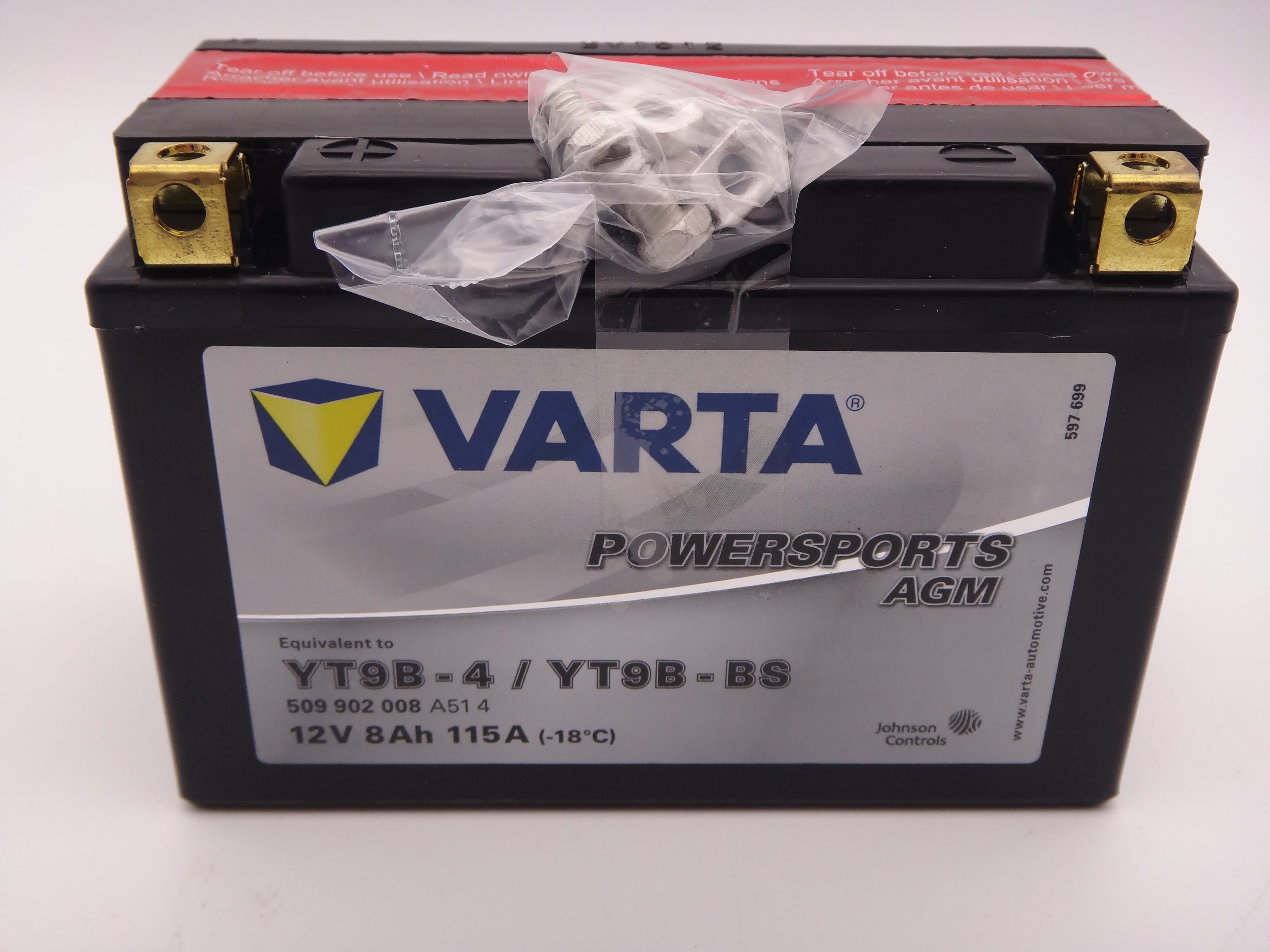 Varta YT9B-BS baterie moto, YT9B-4 scuter, atv 12V 8Ah AGM 115A cod 509902008
