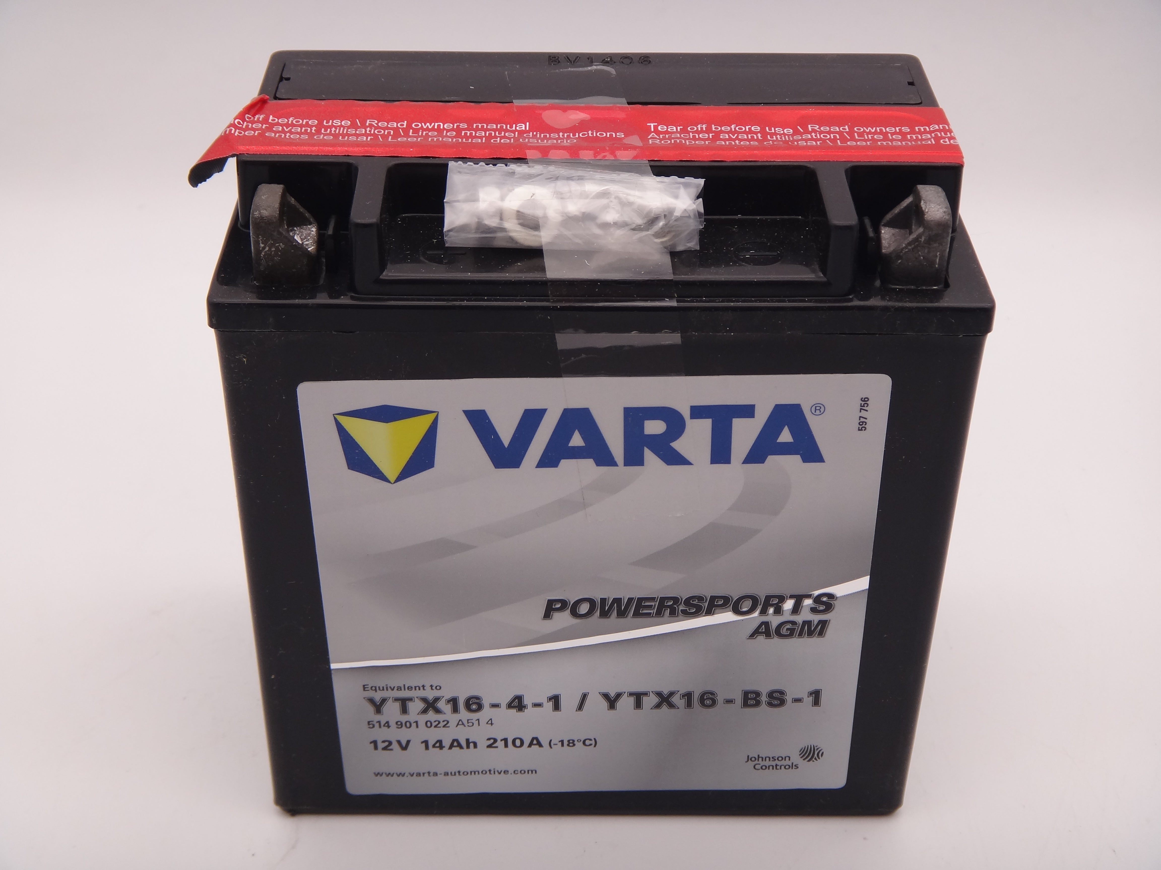 Varta YTX16-BS-1 baterie moto, YTX16-4-1scuter, atv 12V 14Ah AGM 210A cod 514901022