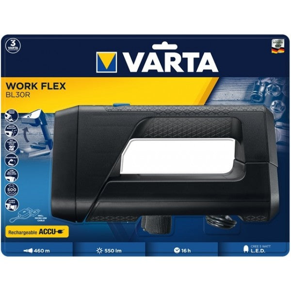 VARTA Work Flex BL30R 18684 lanterna reincarcabila LED 5W 550 lumeni cu acumulator Li-Ion 2600mAh IPX4