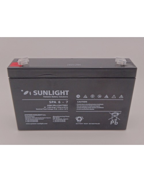 Sunlight 6V 7Ah acumulator AGM VRLA SPA 6-7