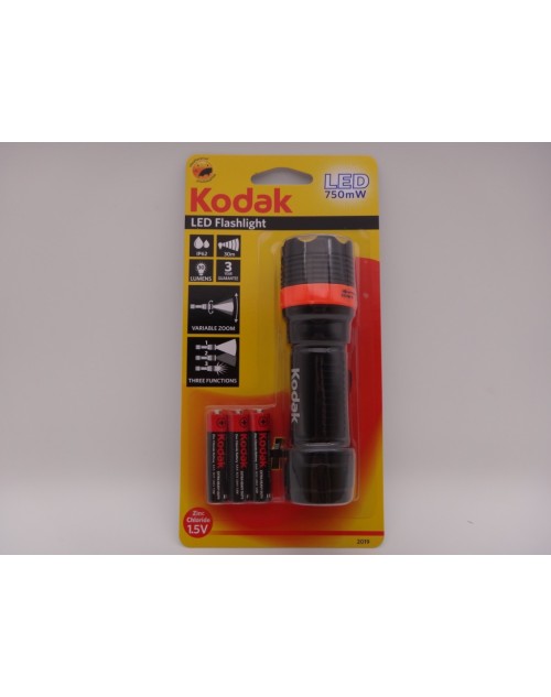 Kodak lanterna led, 750mW, IP62, 30 lumeni, zoom, cu baterii incluse 3 x AAA